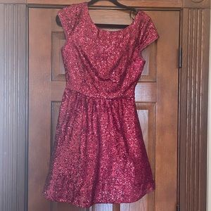 Burgundy Sequined Dress